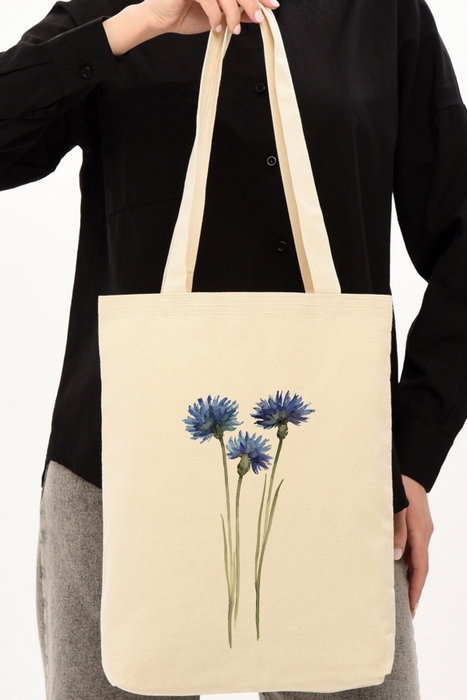 Zoozie Bags 1171 Bolso de Mano de Algodón Color Crema 35 x 40 x 8 cm